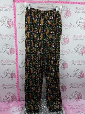 MAIN AND LOCAL pants make it rein 💰 funny Black Holiday Reindeer Print Jogger